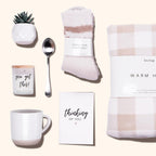 lovebug Get Well Soon Gift Basket for Women – After Surgery Gifts, Feel Better Care Package with Blanket, Candle, Socks, Mug, Spoon, Succulent – Thinking of You Self Care Gifts for Women Basket
