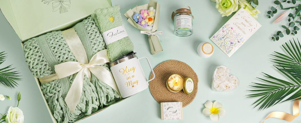 Christmas Gifts for Women, 11 PCS Unique Birthday Gifts for Women, Self Care Gift Baskets, Thank You, Get Well, Sympathy Inspirational Friendship Gifts for Mom, Grandma, Sister,Friends (Sage Green)
