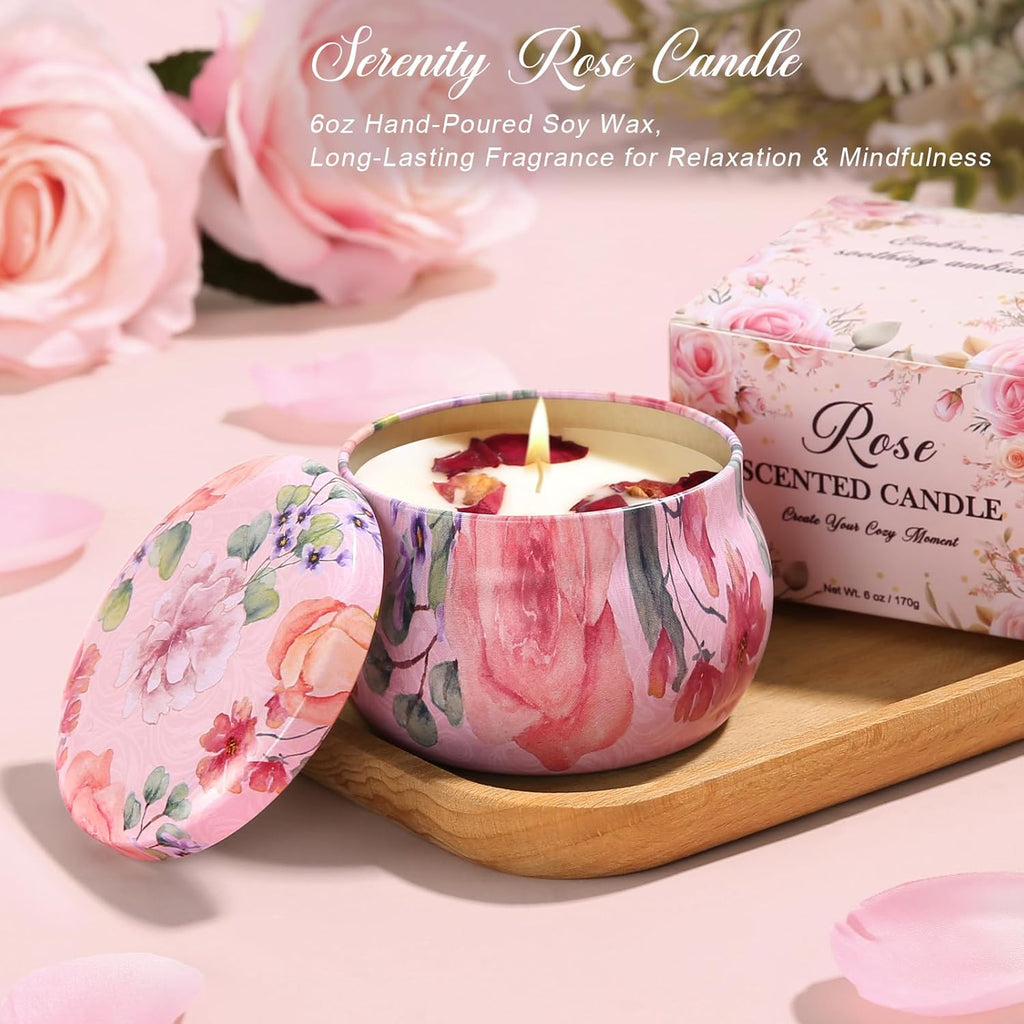 Self Care Gifts for Women Get Well Soon Gift Baskets, Unique Birthday Gifts Spa Care Package, Relaxing Christmas Stocking Stuffers for Women Gift for Mom Her Sister Best Friend Girlfriend Rose