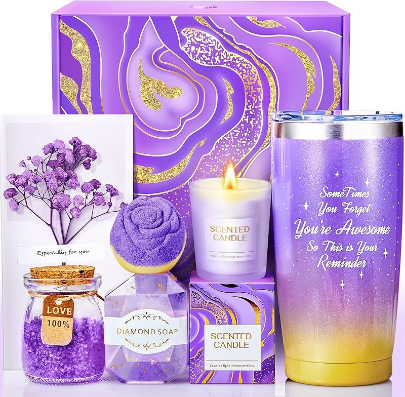 Christmas Gifts for Women, Birthday Gifts for Mom, Wife, Her, Girlfriend, Sister, Bestie - Self Care Spa Gift Baskets for Women, Best Friends, Teacher, Employee Appreciation, Anniversary Gifts
