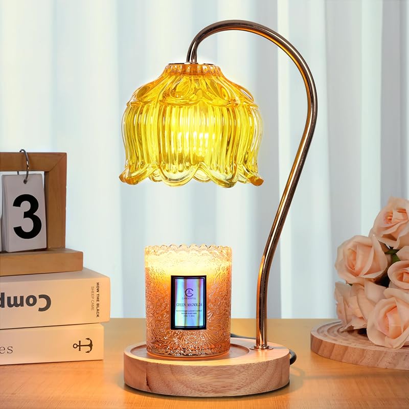 Flower Candle Warmer Lamp with Timer & Dimmer - Fits All Jar Scented Candles - Christmas & Mother's Day Gift for Women，Mom，Her