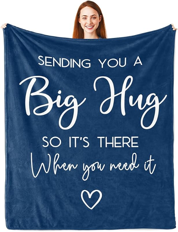 Pubrave Get Well Gifts for Women/Men, Inspirational Gifts for Women/Men, Sympathy Gift, Thinking of You Gifts, Birthday Gifts for Woman, Feel Better Gifts, Healing Blanket Grey 60x50in