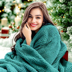 Christmas Gifts for Women, Christmas Birthday Gifts for Women, Green Get Well Soon Self Care Gifts Relaxing Spa Basket with Luxury Flannel Blanket for Mom Christmas Sister Wife Girlfriend