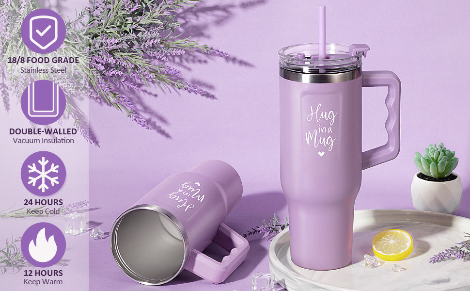 Birthday Gifts for Women Self Care Gifts Get Well Soon Gifts, Lavender Relaxing Spa Gifts Basket Care Package w/ Flannel Blanket 40 OZ Tumbler, Christmas Gifts for Mom Wife Grandma Friends Sisters Her