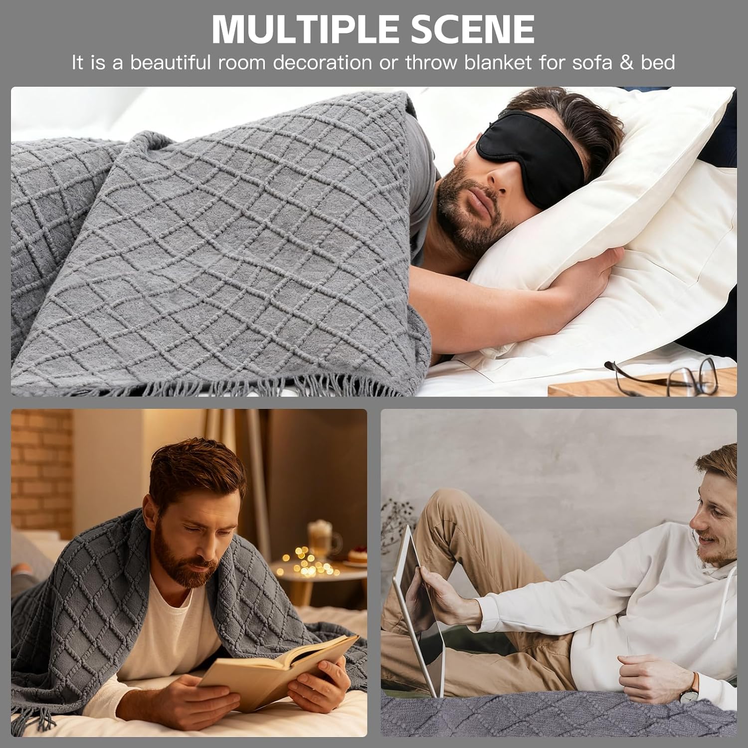 Get Well Soon Gift Baskets for Men, Christmas Birthday Gifts Basket for Man, Self Care Package with Plush Blanket Mug Socks, Thinking Of You/After Surgery/Sympathy Gift for Men Dad Brother Husband