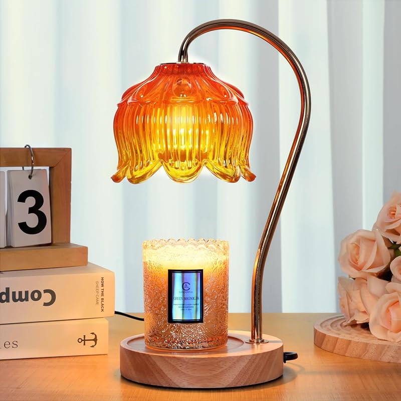 Flower Candle Warmer Lamp with Timer & Dimmer - Fits All Jar Scented Candles - Christmas & Mother's Day Gift for Women，Mom，Her