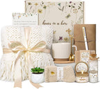 Birthday Gifts for Women, Get Well Soon Self Care Package Box, Sending Hug Baskets Thinking of You Inspirational Gift for New Mom Best Friend Birthday (Ivory)