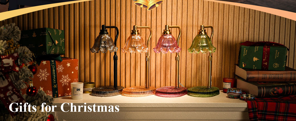 Candle Warmer Lamp with Adjustable Height - Flameless 4-Level Dimmable Wax Warmer, Timer Function & Stylish Design in Multiple Colors (Green)