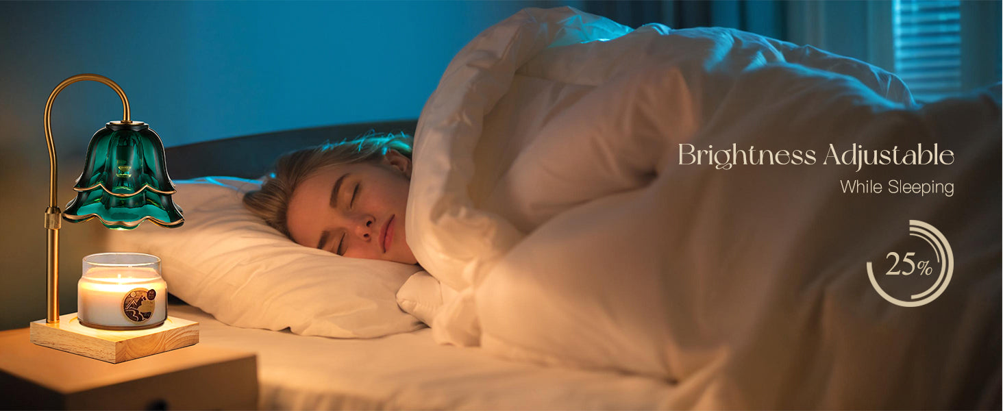 Candle Warmer Lamp with Timer: Flower Candle Warmer with 2 Bulbs Green Height Adjustable Candle Warming Lamps Home Bedroom Decor Birthday Gift for Women