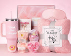 Birthday Gifts for Women Self Care Gifts Get Well Soon Gifts, Happy Birthday Spa Gift Baskets w/Flannel Blanket 40 OZ Tumbler Care Package for Mom Wife Sister Best Friend Her Daughter