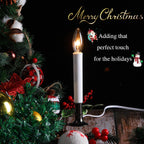 8 Pieces Electric Window Candle with Pewter Plated Base Window Candle Light Sensor Turns with Automatic On/Off for Home Christmas Holiday Party Decorations