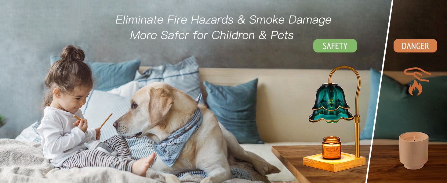 Candle Warmer Lamp with Timer: Flower Candle Warmer with 2 Bulbs Green Height Adjustable Candle Warming Lamps Home Bedroom Decor Birthday Gift for Women