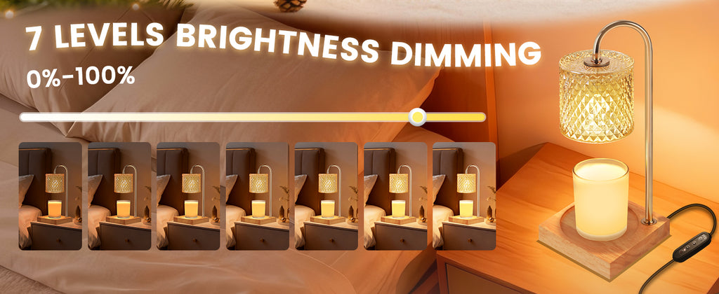 Candle Warmer Lamp with Timer Dimmer, Birthday Gifts for Women Mom, House Warming Gifts, Elegant New Home Decor, Wax Warmer for Jar Candles, Heater Lamp for Scented Wax, Amber Glass