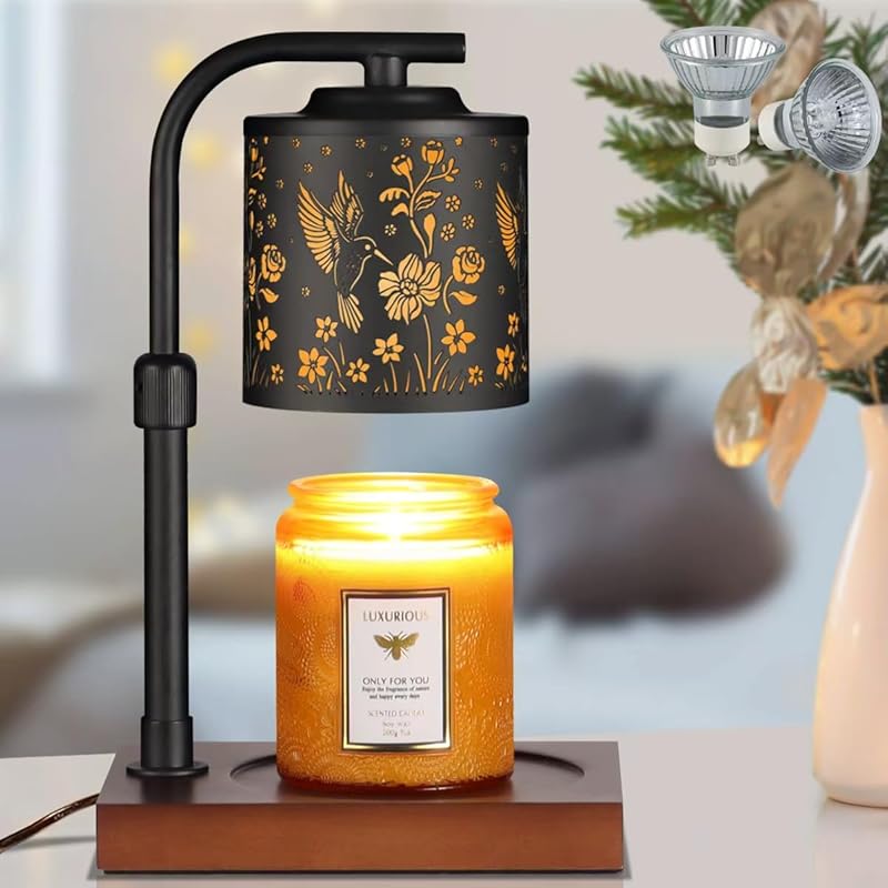 Candle Warmer Lamp with Adjustable Height Dimmable for New Home Decor Electric Candle Warmer for Jar Candles Birthday Gifts for Women Mom(Hummingbird)