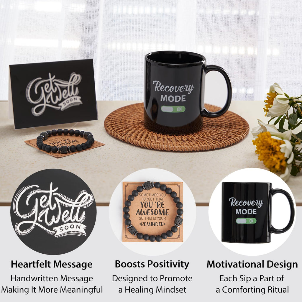 Get Well Soon Gifts for Men - Care Package with Plush Blanket, Mug, Socks, and so on - Get Well Basket for Men Dad Friend After Surgery