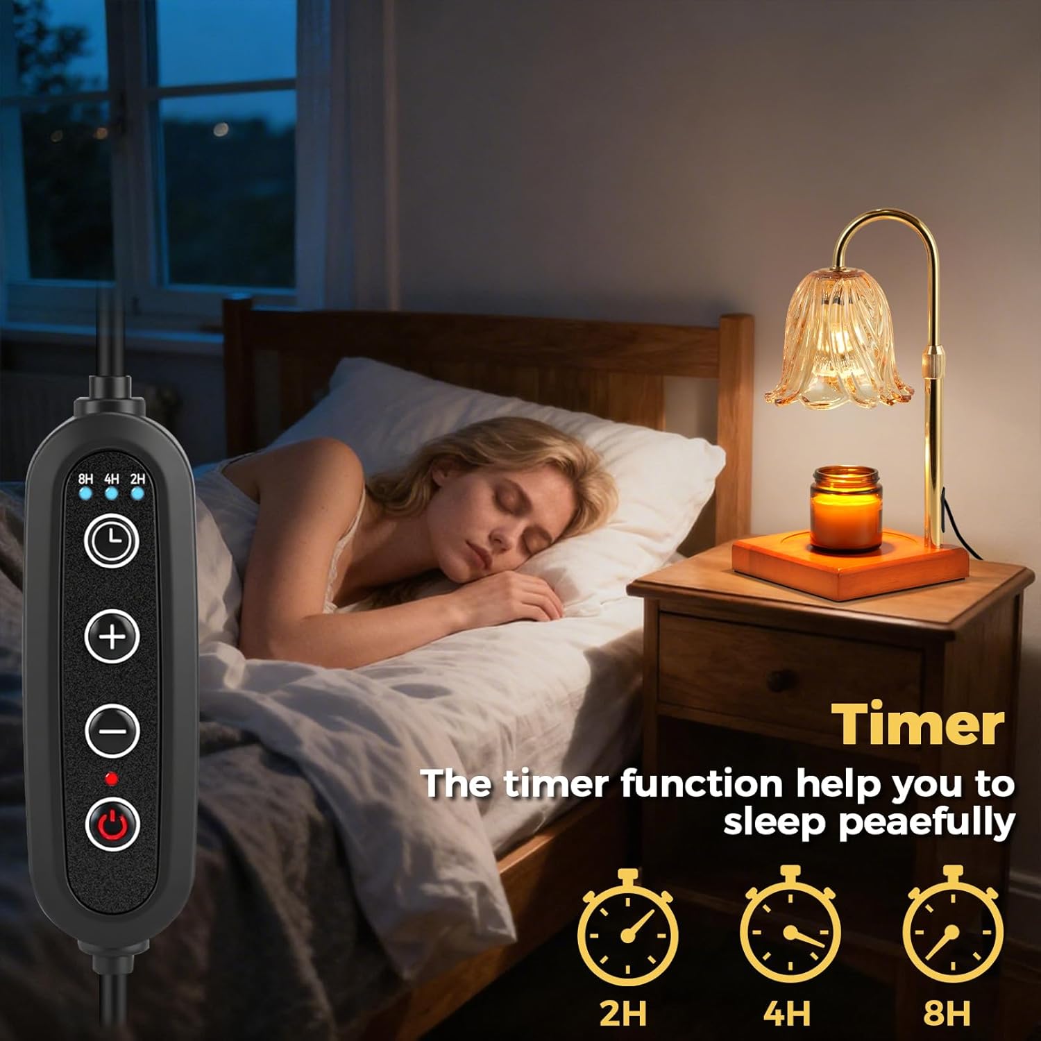 Candle Warmer Lamp with Timer Dimmable, Birthday Gifts for Women Mom, House Warming Gifts New Home Decor, Wax Melt Warmer for Jar Candles