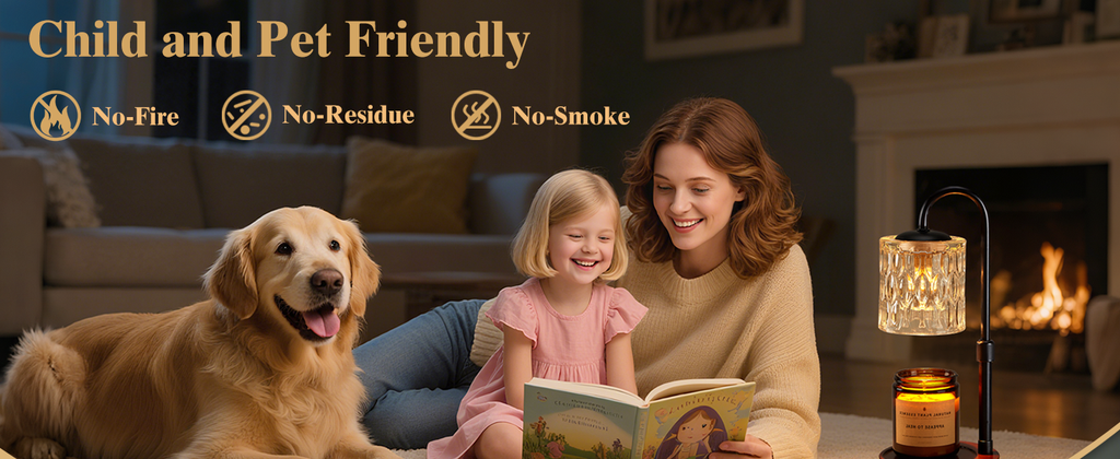 Briever Dimmable Candle Warmer Lamp with Timer, Height Adjustable Electric Candle Wax Warmer, Christmas Birthday Gifts for Women Mom, House Warming Gifts New Home Room Decor, Walnut Solid Wood Base