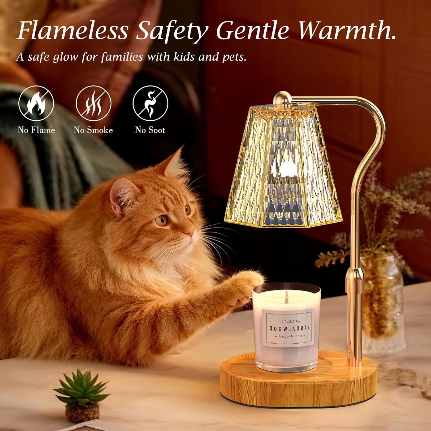 Candle Warmer Lamp with Timer Dimmable Gifts for Women, Adjustable Height Wax Warmer Lamp for Scented Candles, House Warming Gifts for New Home Modern Farmhouse Decor