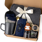 Get Well Soon Gift Baskets for Men, Christmas Birthday Gifts Basket for Man, Self Care Package with Plush Blanket Mug Socks, Thinking Of You/After Surgery/Sympathy Gift for Men Dad Brother Husband