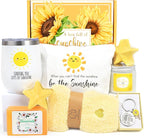 Get Well Soon Gift Baskets for Women, 9pcs Care Package for Women, After Surgery Recovery Gifts, Feel Better Set Thinking Of You - Sending You Hug Sunshine Box for Sick Friend