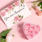 Birthday Gifts for Women Self Care Get Well Soon Gifts, Rose Relaxing Spa Gifts Box Care Package Basket w/ Luxury Flannel Blanket 40 oz Tumbler, Christmas Gifts Set for Mom Her Wife Girlfriend Sister