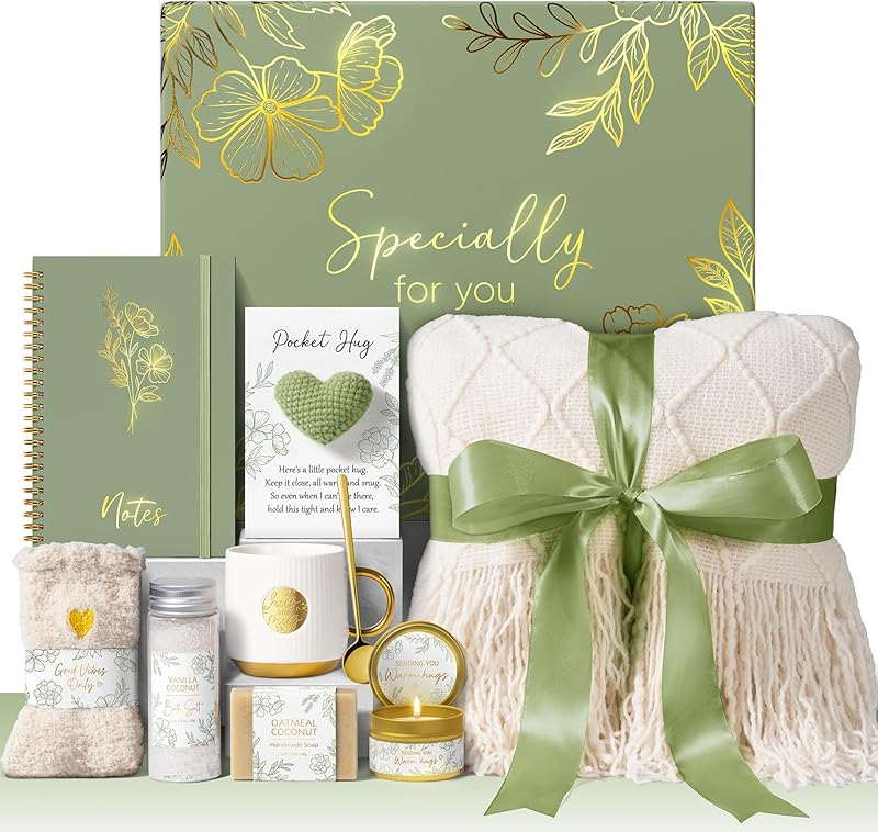 Self Care Gifts for Women Get Well Soon Gift Baskets, Unique Christmas Birthday Gifts for Women Spa Care Package, Sympathy Inspirational Thinking of You Gift Set for Mom Sister Friend Wife Girlfriend