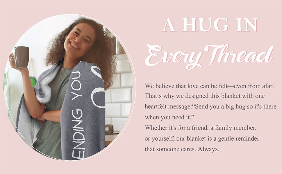 Pubrave Get Well Gifts for Women/Men, Inspirational Gifts for Women/Men, Sympathy Gift, Thinking of You Gifts, Birthday Gifts for Woman, Feel Better Gifts, Healing Blanket Grey 60x50in