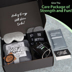 Get Well Soon Gifts for Men - Care Package with Plush Blanket, Mug, Socks, and so on - Get Well Basket for Men Dad Friend After Surgery
