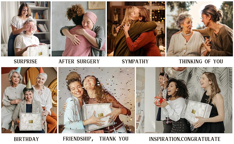 Get Well Soon Gift Baskets For Women,12PC Get Well Gifts for Women After Surgery,Birthday Gifts,Care Package,Grief,Sympathy,Condolences Gift Basket for Friend (navy blue)