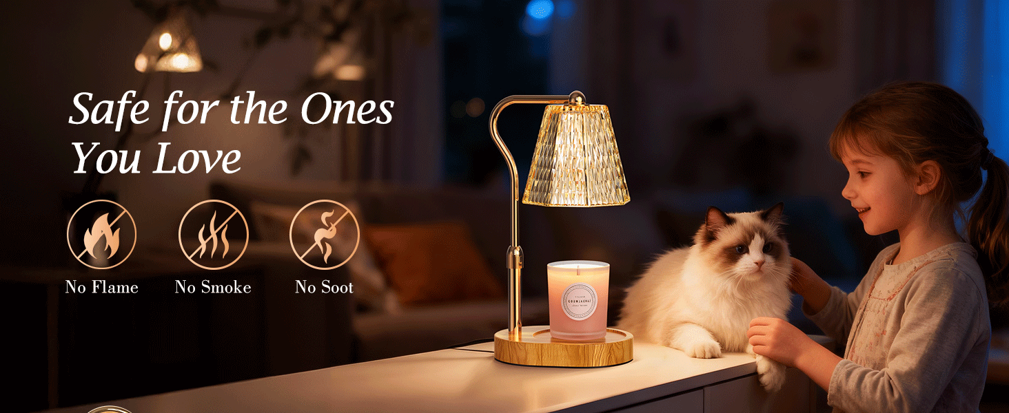 Candle Warmer Lamp with Timer Dimmable Gifts for Women, Adjustable Height Wax Warmer Lamp for Scented Candles, House Warming Gifts for New Home Modern Farmhouse Decor