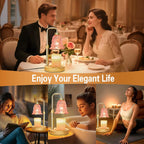 Candle Warmer Lamp with Timer Dimmer, Adjustable Height Pink Tulip Candle Wax Warmer, Christmas Birthday Gift for Mom Women, House Warming Gifts for New Home Bedroom Decor,Flower Pink