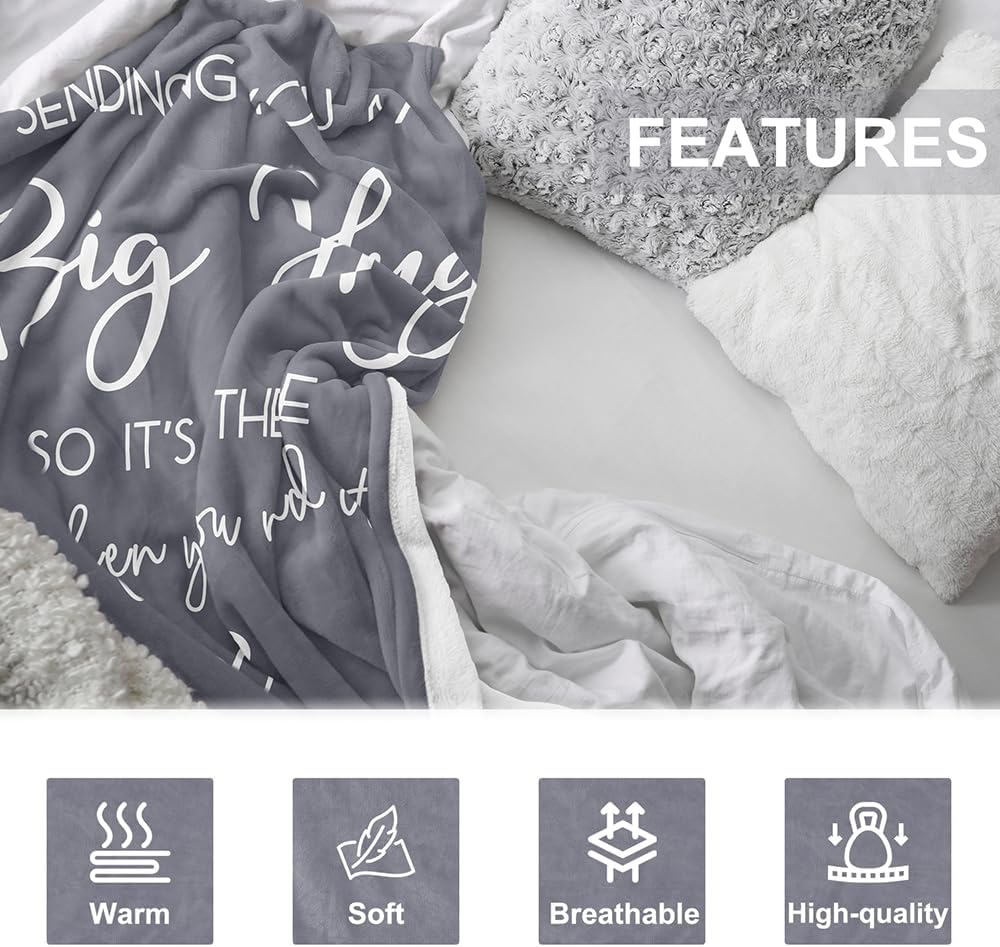 Pubrave Get Well Gifts for Women/Men, Inspirational Gifts for Women/Men, Sympathy Gift, Thinking of You Gifts, Birthday Gifts for Woman, Feel Better Gifts, Healing Blanket Grey 60x50in