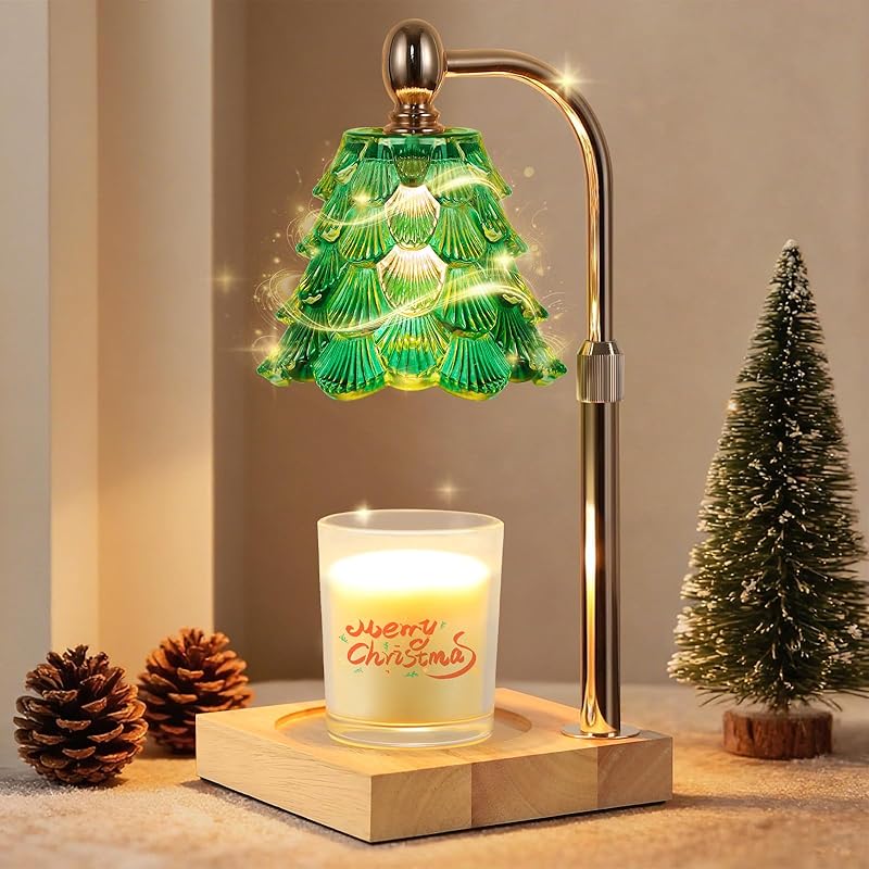 Candle Warmer Lamp with Timer Dimmer Adjustable Height, Candle Warmer with 2 Bulbs for Jar Candles, Home Decor, Women Brithday