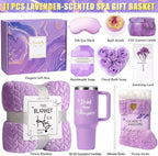 Birthday Gifts for Women Self Care Gifts Get Well Soon Gifts, Happy Birthday Spa Gift Baskets w/Flannel Blanket 40 OZ Tumbler Care Package for Mom Wife Sister Best Friend Her Daughter
