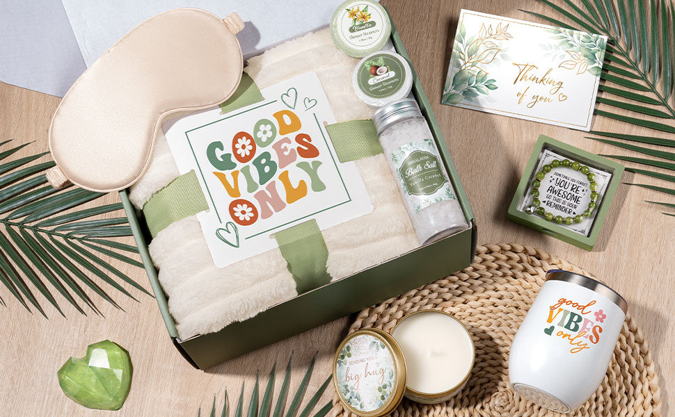 Christmas Birthday Gifts for Women Self Care Gift, Get Well Soon Gift Baskets Relaxing Spa Care Package for Women with Blanket, Unique Gifts Idea for Mom Mother Her Wife Girlfriend Best Friend Sister
