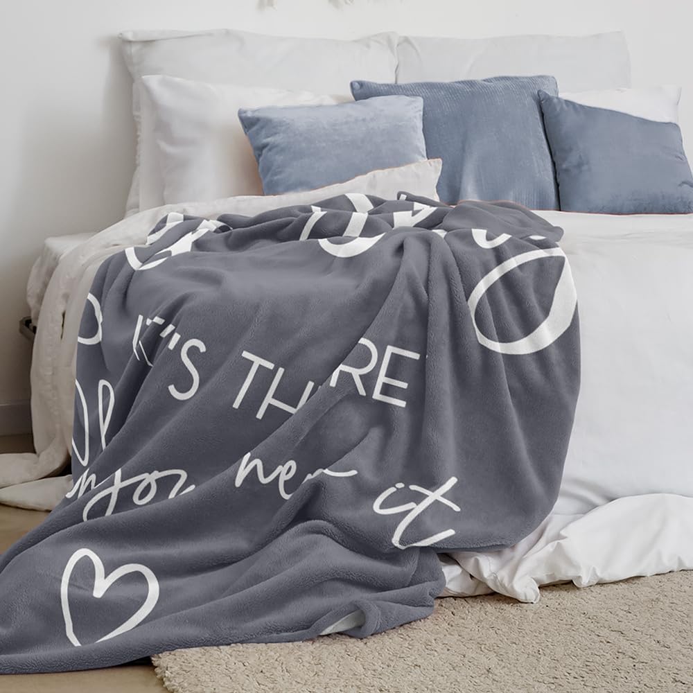 Pubrave Get Well Gifts for Women/Men, Inspirational Gifts for Women/Men, Sympathy Gift, Thinking of You Gifts, Birthday Gifts for Woman, Feel Better Gifts, Healing Blanket Grey 60x50in