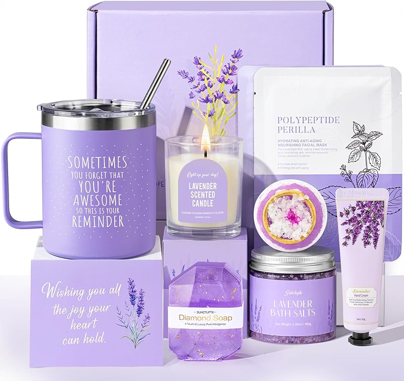 Gift Baskets for Women, 10pcs Unique Birthday Gifts for Women, Best Friend Birthday Christmas Gift, Get Well Soon Gift Basket Sending Sunshine Cheer Up Box for Sister Friendship - BRIGHTEN UP HER DAY!