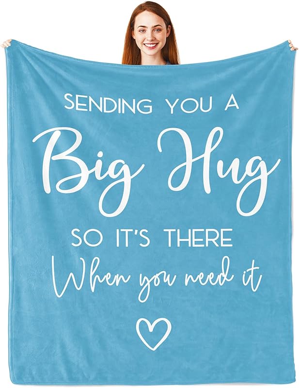 Pubrave Get Well Gifts for Women/Men, Inspirational Gifts for Women/Men, Sympathy Gift, Thinking of You Gifts, Birthday Gifts for Woman, Feel Better Gifts, Healing Blanket Grey 60x50in