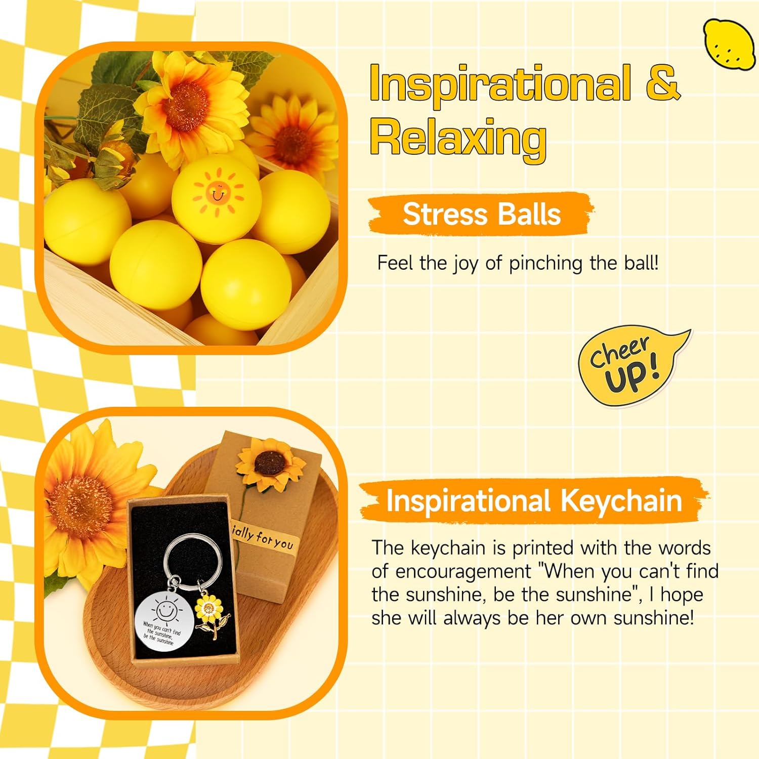 Gift Baskets for Women, 10pcs Unique Birthday Gifts for Women, Best Friend Birthday Christmas Gift, Get Well Soon Gift Basket Sending Sunshine Cheer Up Box for Sister Friendship - BRIGHTEN UP HER DAY!