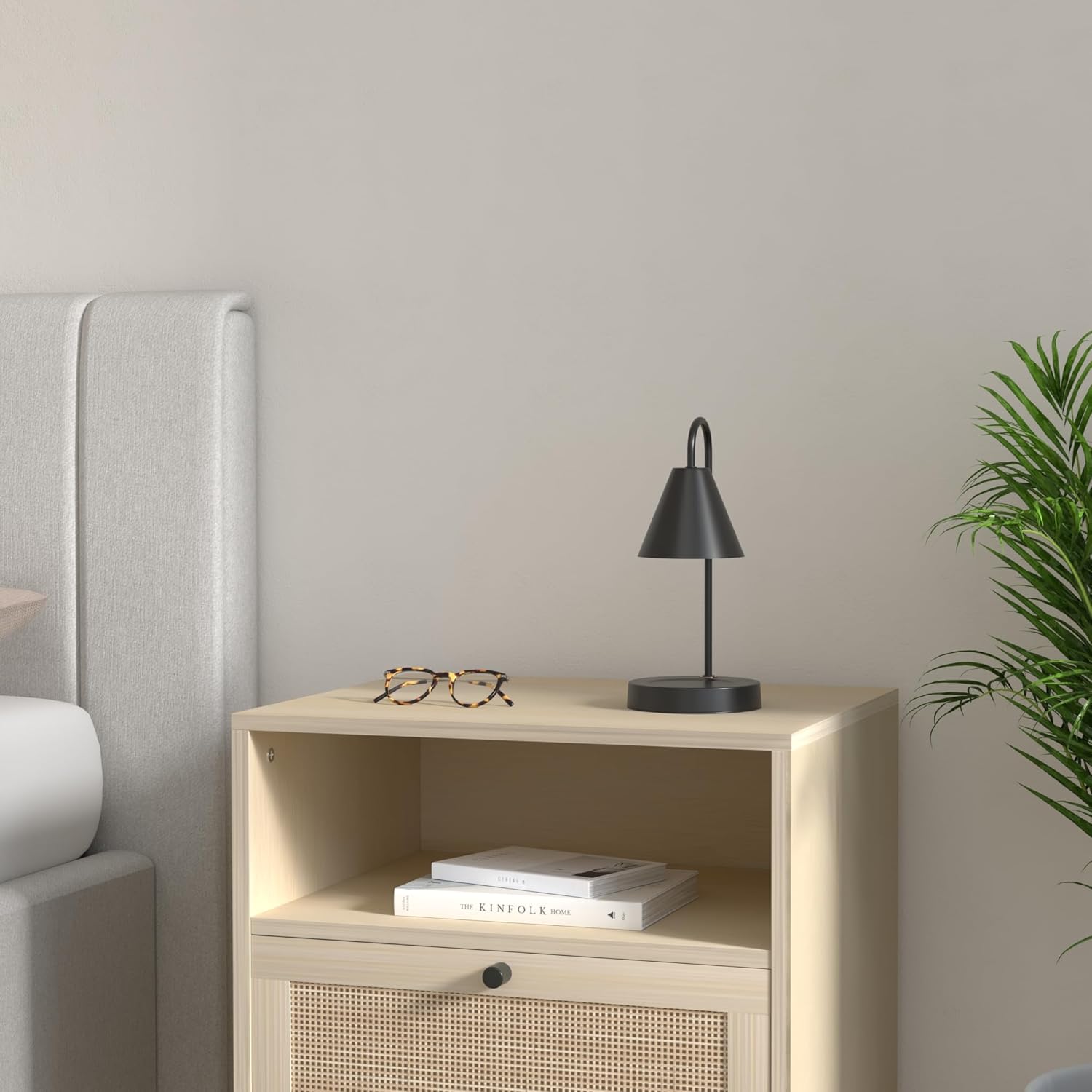 Candle Warmer Lamp,Electric Candle Warmer with Dimmable Light,Scented Wax Melter,No Smoke,Compatible with Various Jar,with 2 Light Bulbs,Home Decor-Black