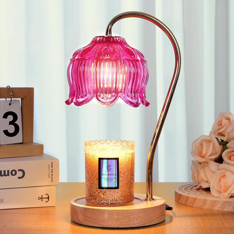Flower Candle Warmer Lamp with Timer & Dimmer - Fits All Jar Scented Candles - Christmas & Mother's Day Gift for Women，Mom，Her