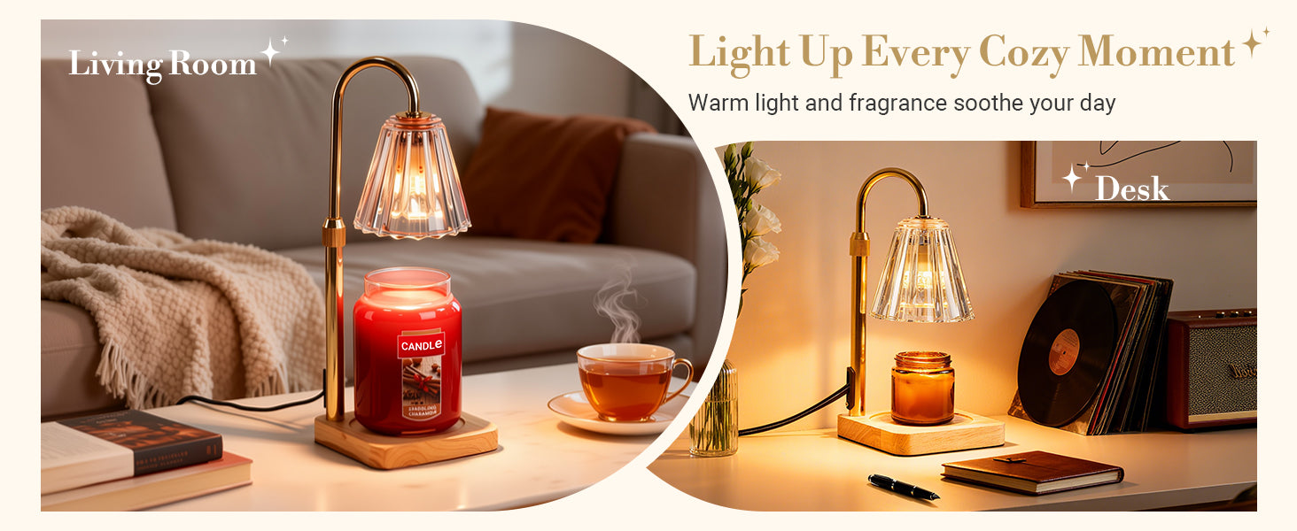 Marycele Candle Warmer Lamp for Yankee Candles, Christmas Birthday Gifts for Mom Women Sister Her, House Warming Gifts, Thanksgiving Decorations for Office Room Home Decor, Clear Wax Warmer with Timer