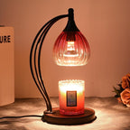 Candle Warmer Lamp with Timer Dimmer - Candle Light Warmer for Jar Candles with 2 Bulbs - Electric Candle Lamp Wax Warmer for Scented Wax Housewarming Gifts New Home Decor for Women Purple Black