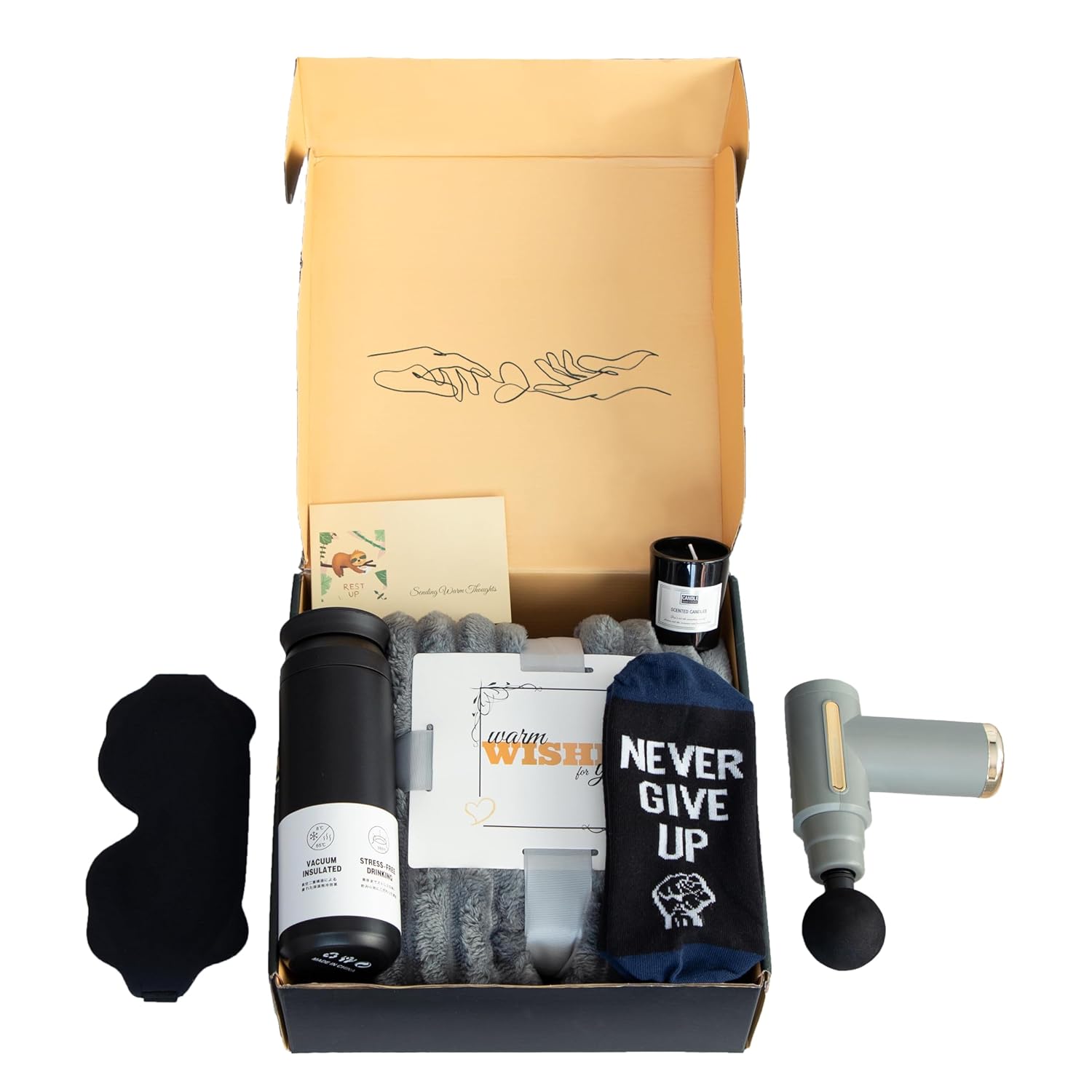 Get Well Soon Gifts for Men, Get Well Soon Gift Basket Men, Care Package for Man with Massage Gun, After Surgery, Cancer Gifts, Sympathy Gift Basket, Feel Better, Sick Friend, Recovery, Dad, Husband