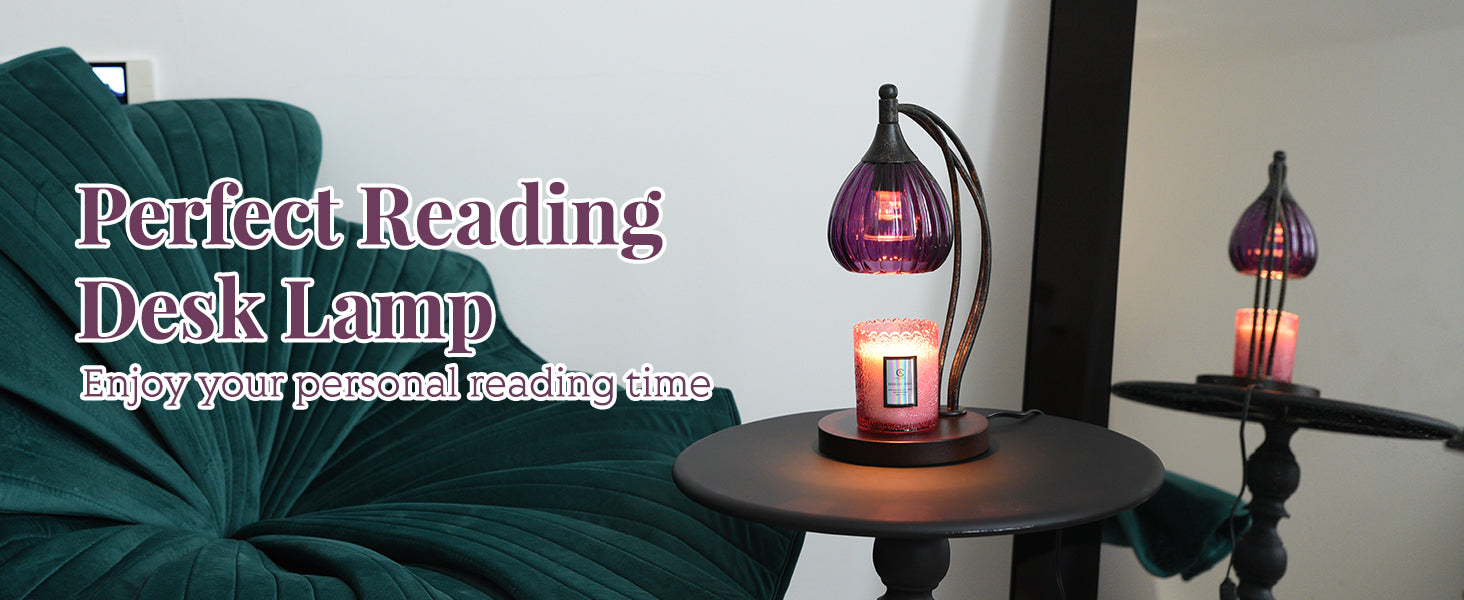 Candle Warmer Lamp with Timer Dimmer - Candle Light Warmer for Jar Candles with 2 Bulbs - Electric Candle Lamp Wax Warmer for Scented Wax Housewarming Gifts New Home Decor for Women Purple Black