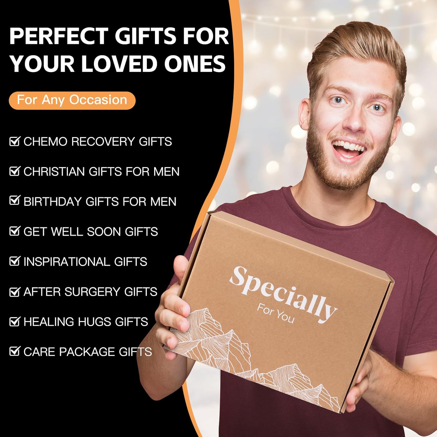 Get Well Soon Gift Baskets for Men, Christmas Birthday Gifts Basket for Man, Self Care Package with Plush Blanket Mug Socks, Thinking Of You/After Surgery/Sympathy Gift for Men Dad Brother Husband