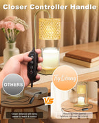 Candle Warmer Lamp with Timer Dimmer, Birthday Gifts for Women Mom, House Warming Gifts, Elegant New Home Decor, Wax Warmer for Jar Candles, Heater Lamp for Scented Wax, Amber Glass