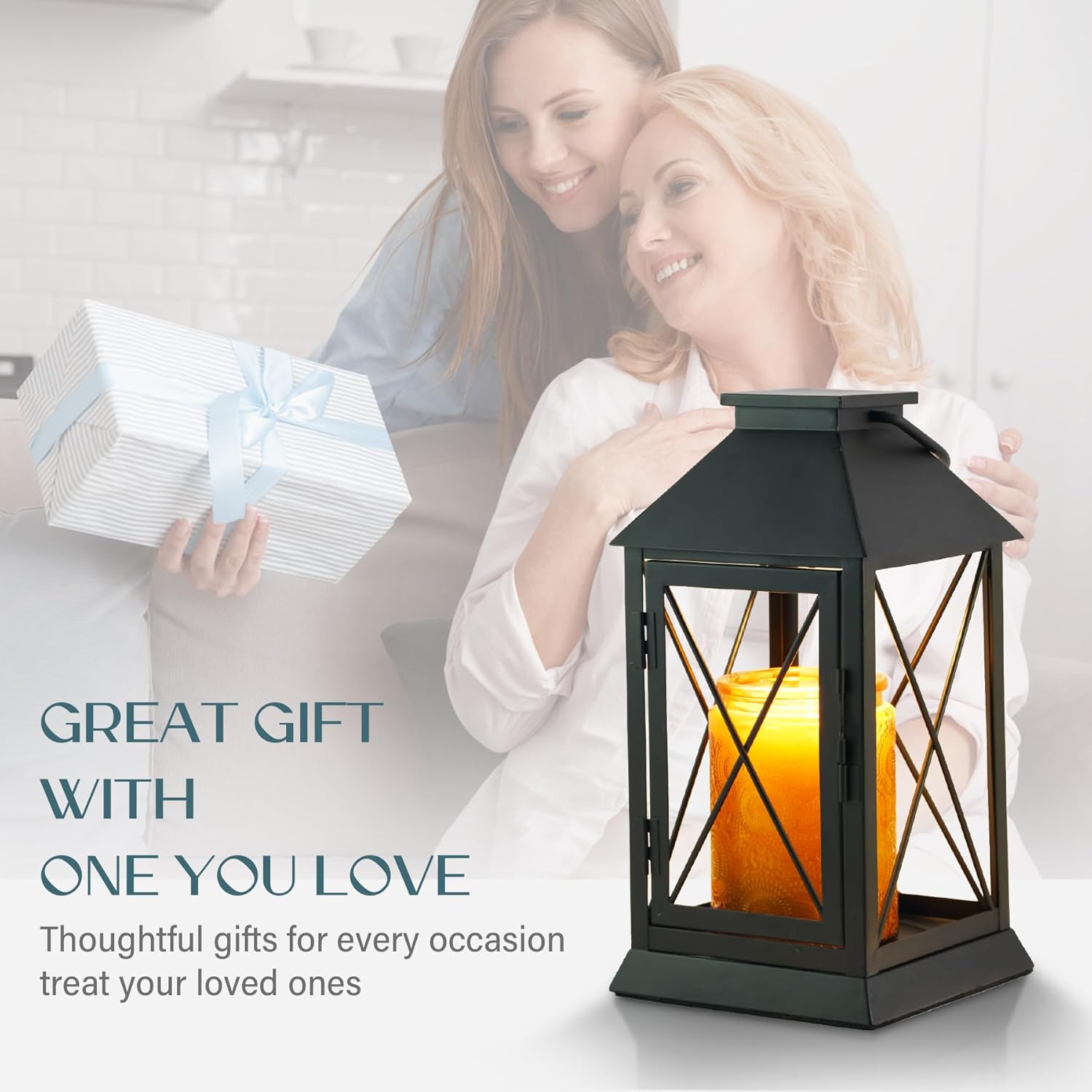 Candle Warmer Lamp with Timer,Compatible with 3 Wick Candles/Large Candel Jars,Vintage Lamp Candle Warmer Lantern,Dimmable Candle Lamp Warmer Farmhouse,Fully Enclosed Designed and Hanging Up-Black