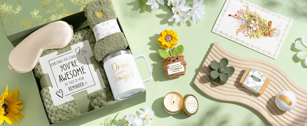 Birthday Gifts for Women Self Care Get Well Soon Gift Baskets, Spa Care Package Thinking of You Gift Set, Sympathy Inspirational Christmas Sunflower Gifts for Women Mom Her Best Friends Sister Wife