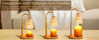 Candle Warmer Lamp with Timer: Electric Candles Wax Warmers Glass Lamps for Jar Candles Burner Adjustable Height and Dimmable Light Modern No Flame Scented Candle Warming Lantern, Amber